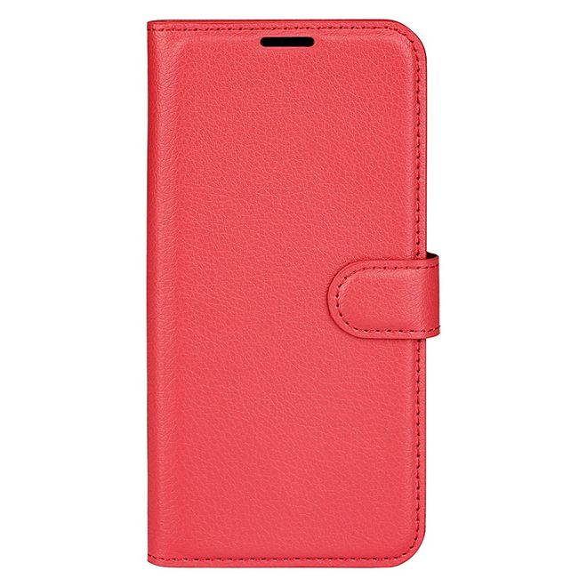 Realme 9 Pro Handy Hülle - Litchi Leder Bookcover Series - rot
