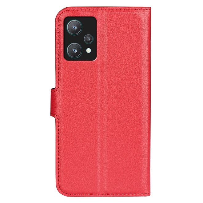 Realme 9 Pro Handy Hülle - Litchi Leder Bookcover Series - rot
