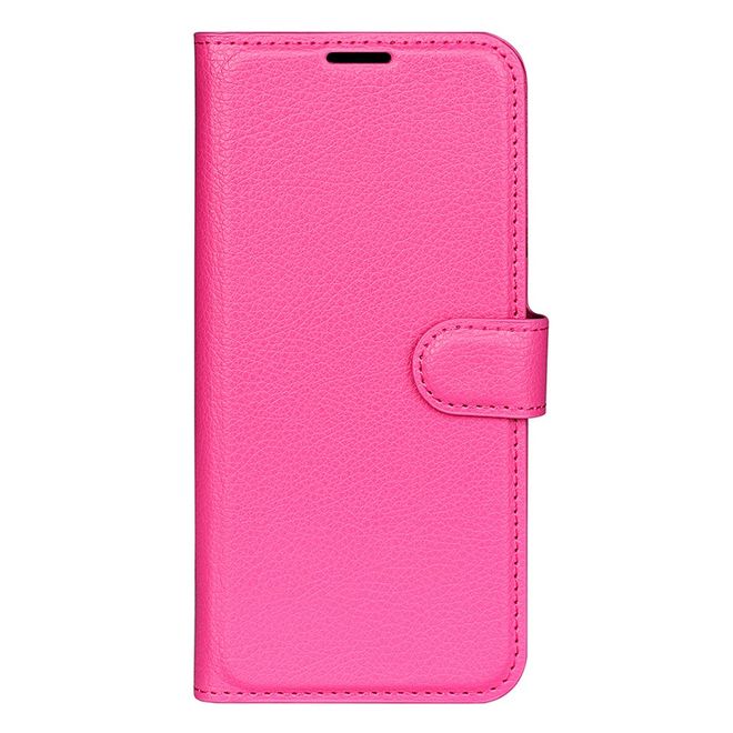 Realme 9 Pro Handy Hülle - Litchi Leder Bookcover Series - rosa