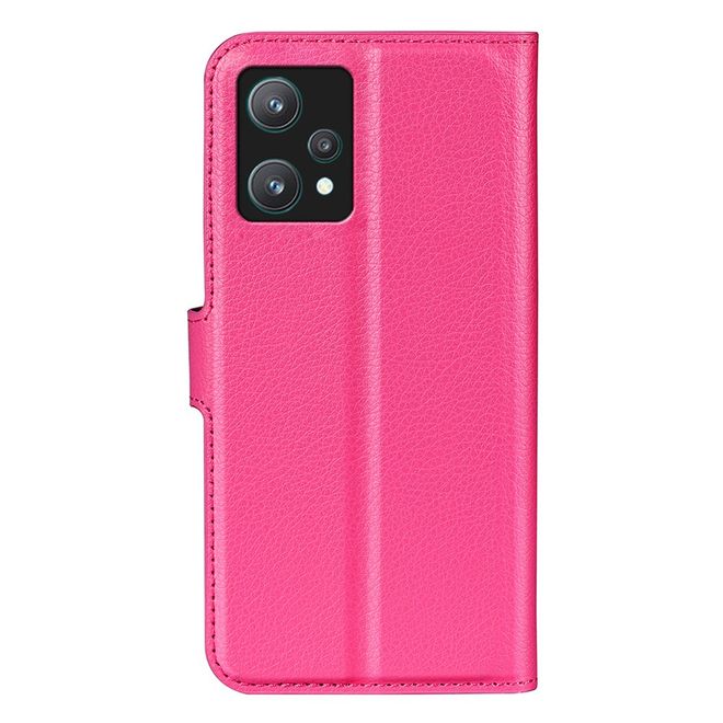 Realme 9 Pro Handy Hülle - Litchi Leder Bookcover Series - rosa