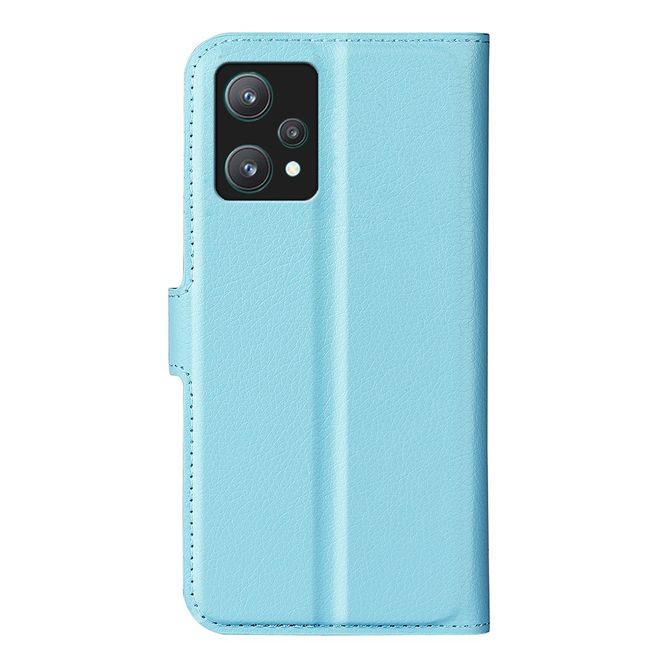 Realme 9 Pro Handy Hülle - Litchi Leder Bookcover Series - blau