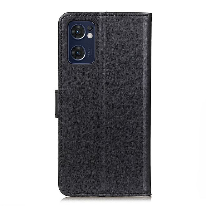 Oppo Reno7 5G Handy Hülle - Classic II Leder Bookcover Series - schwarz