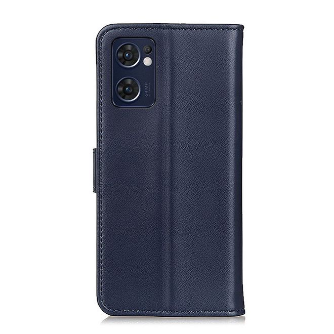 Oppo Reno7 5G Handy Hülle - Classic II Leder Bookcover Series - blau