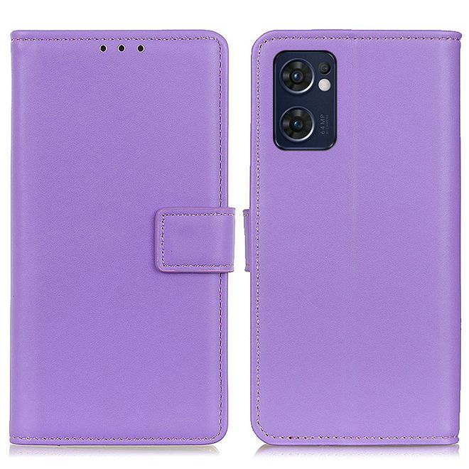 Oppo Reno7 5G Handy Hülle - Classic II Leder Bookcover Series - purpur