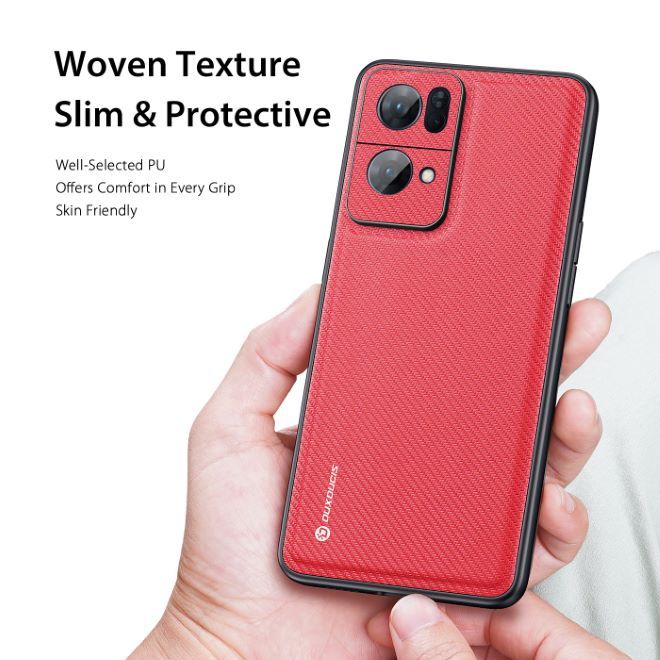 Dux Ducis - Oppo Reno7 Pro 5G Hülle - Schickes Hardcase - Fino Series - rot