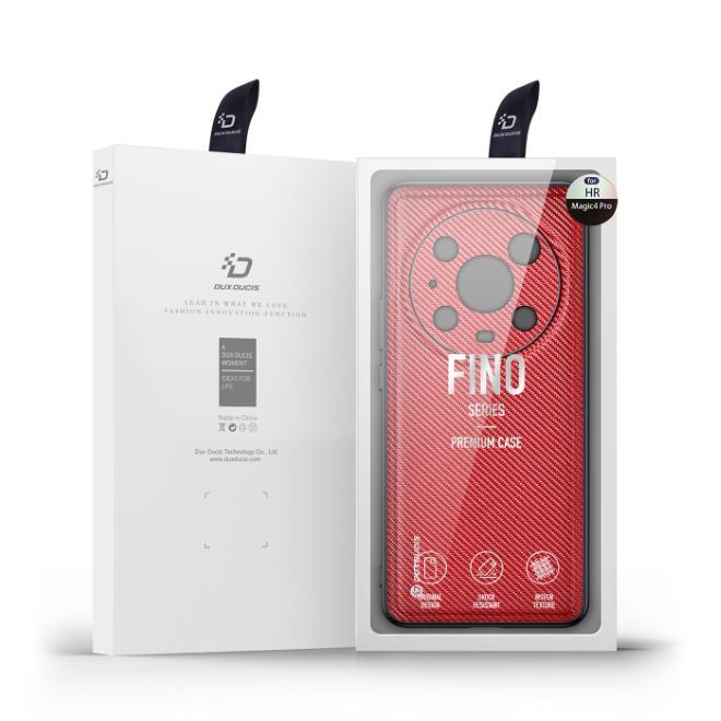 Dux Ducis - Honor Magic4 Pro Hülle - Schickes Hardcase - Fino Series - rot