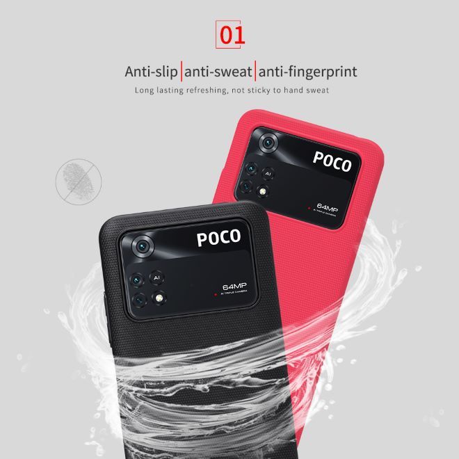 Nillkin - Xiaomi Poco M4 Pro 5G Hülle - Kunststoff Case - Super Frosted Shield Series - schwarz