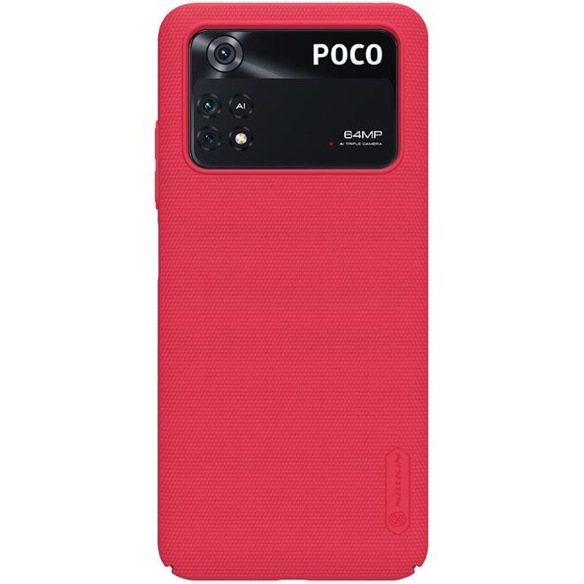Nillkin - Xiaomi Poco M4 Pro 5G Hülle - Kunststoff Case - Super Frosted Shield Series - rot