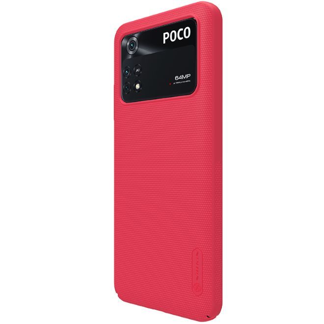 Nillkin - Xiaomi Poco M4 Pro 5G Hülle - Kunststoff Case - Super Frosted Shield Series - rot