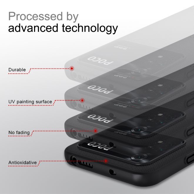 Nillkin - Xiaomi Poco M4 Pro 5G Hülle - Kunststoff Case - Super Frosted Shield Series - rot