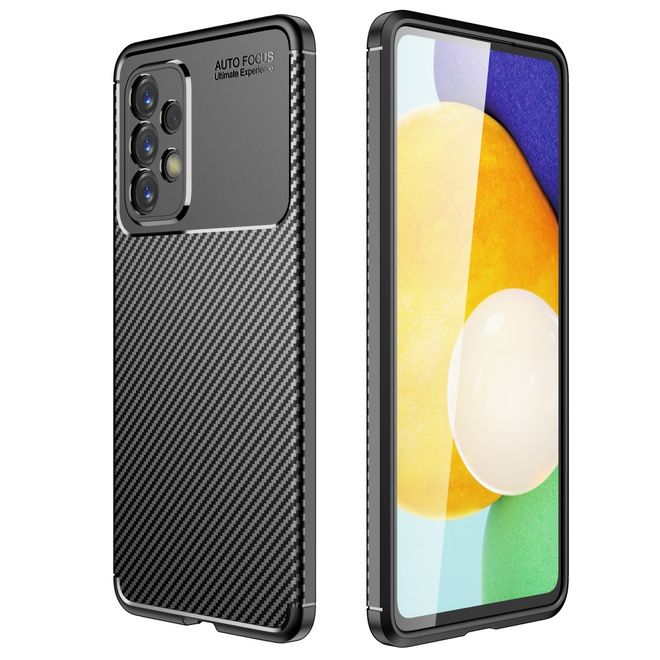 Samsung Galaxy A53 5G Handyhülle - Carbon Fiber TPU Softcase Series - schwarz