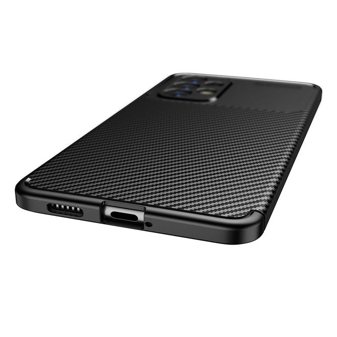 Samsung Galaxy A53 5G Handyhülle - Carbon Fiber TPU Softcase Series - schwarz
