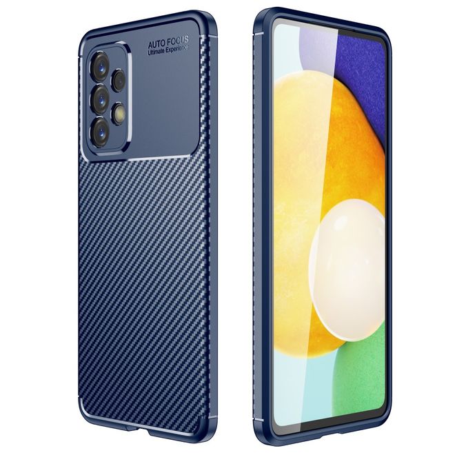 Samsung Galaxy A53 5G Handyhülle - Carbon Fiber TPU Softcase Series - blau