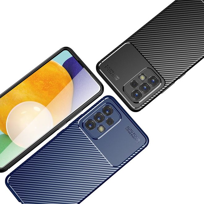 Samsung Galaxy A53 5G Handyhülle - Carbon Fiber TPU Softcase Series - blau
