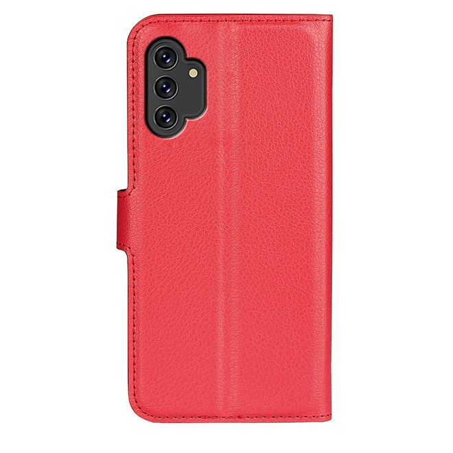 Samsung Galaxy A13 4G Handy Hülle - Litchi Leder Bookcover Series - rot