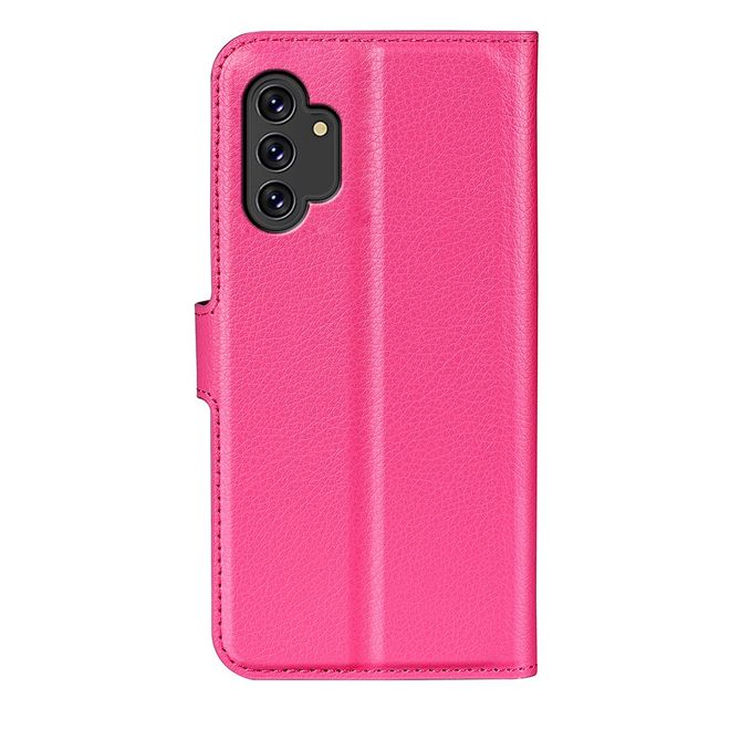 Samsung Galaxy A13 4G Handy Hülle - Litchi Leder Bookcover Series - rosa