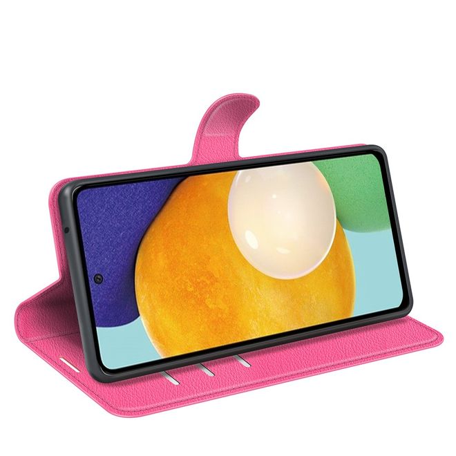 Samsung Galaxy A13 4G Handy Hülle - Litchi Leder Bookcover Series - rosa