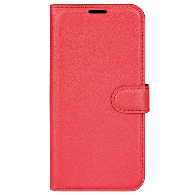 Xiaomi Redmi Note 11 / Note 11S Handy Hülle - Litchi Leder Bookcover Series - rot