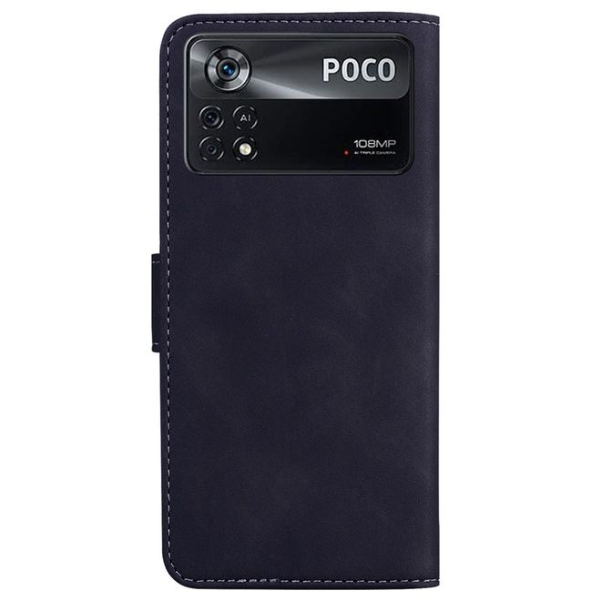 Xiaomi Poco X4 Pro 5G Handy Hülle - Classic II Leder Bookcover Series - schwarz
