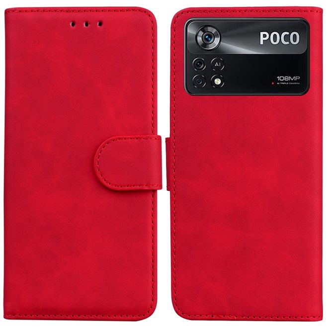 Xiaomi Poco X4 Pro 5G Handy Hülle - Classic II Leder Bookcover Series - rot