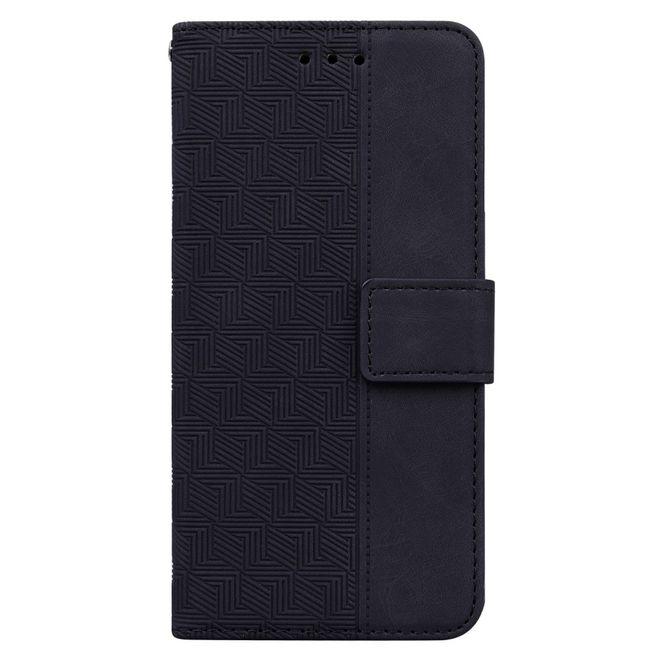 Xiaomi Poco X4 Pro 5G Hülle - Geometry Leder Bookcover Series - schwarz