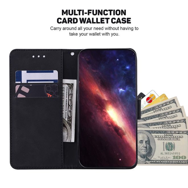 Xiaomi Poco X4 Pro 5G Hülle - Geometry Leder Bookcover Series - schwarz