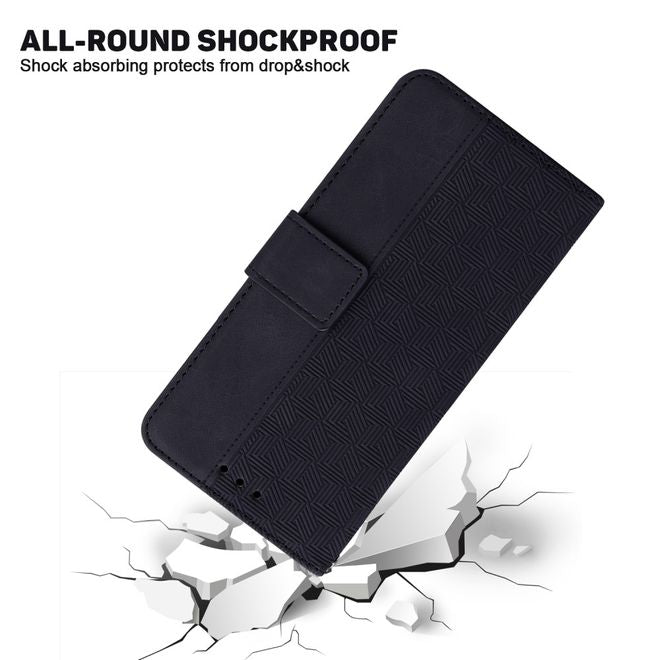 Xiaomi Poco X4 Pro 5G Hülle - Geometry Leder Bookcover Series - schwarz