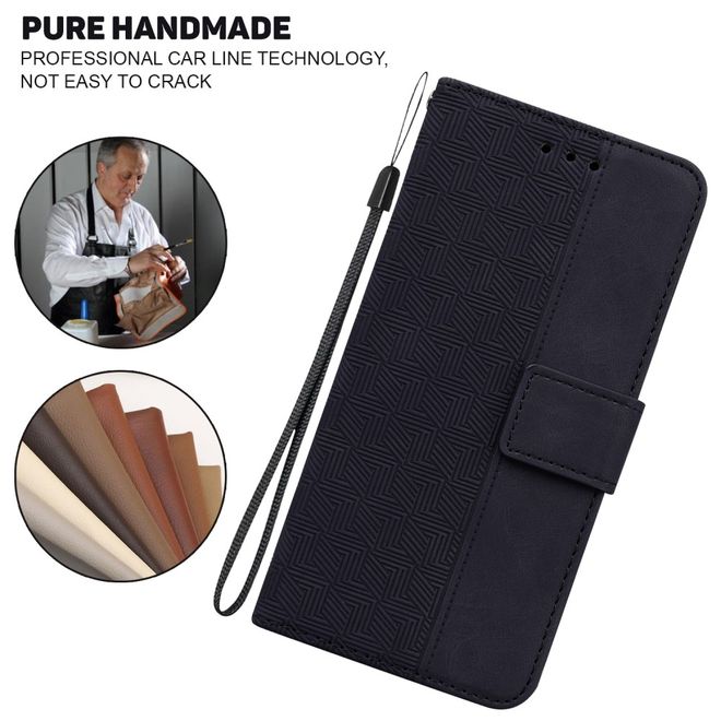 Xiaomi Poco X4 Pro 5G Hülle - Geometry Leder Bookcover Series - schwarz