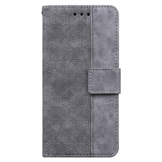Xiaomi Poco X4 Pro 5G Hülle - Geometry Leder Bookcover Series - grau