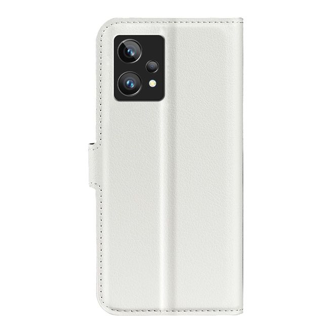 Realme 9 Pro+ Handy Hülle - Litchi Leder Bookcover Series - weiss