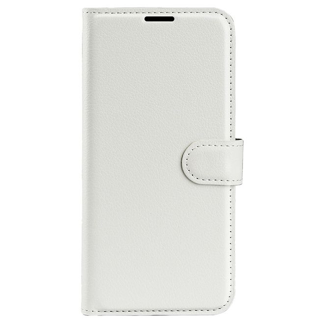 Oppo Find X5 Handy Hülle - Litchi Leder Bookcover Series - weiss