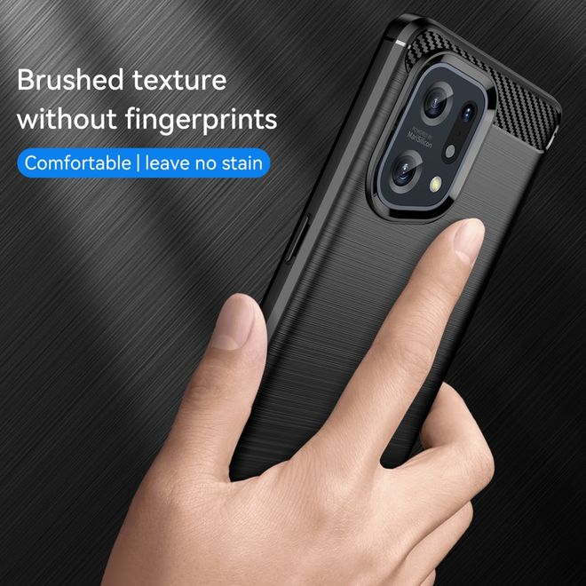 Oppo Find X5 Handyhülle - Carbon Fiber TPU Softcase Series - schwarz