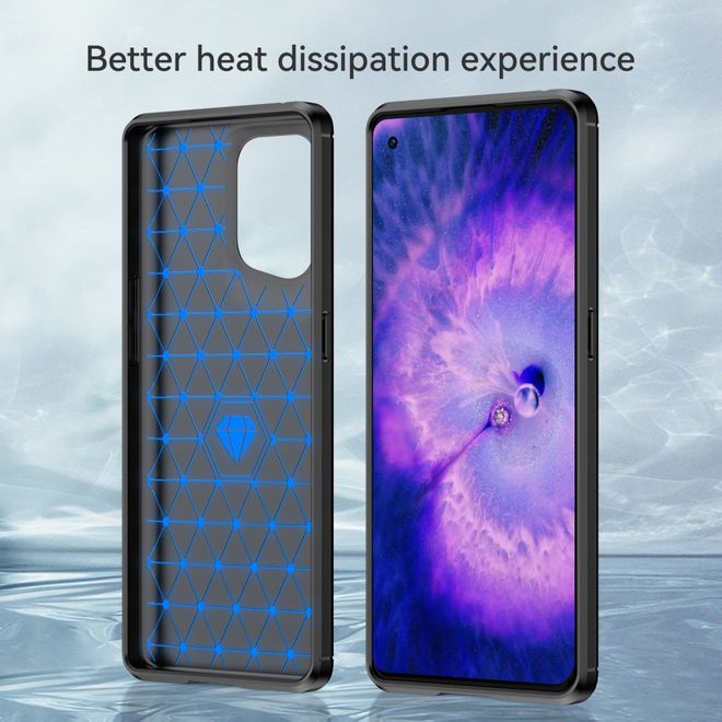 Oppo Find X5 Handyhülle - Carbon Fiber TPU Softcase Series - schwarz