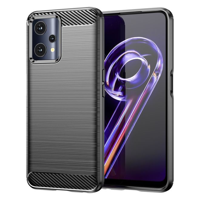 Realme 9 Pro Handyhülle - Carbon Fiber TPU Softcase Series - schwarz