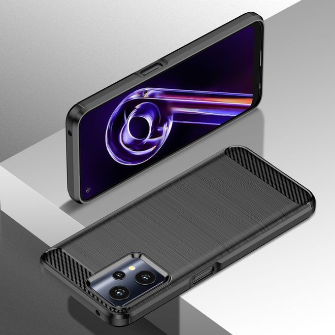 Realme 9 Pro Handyhülle - Carbon Fiber TPU Softcase Series - schwarz