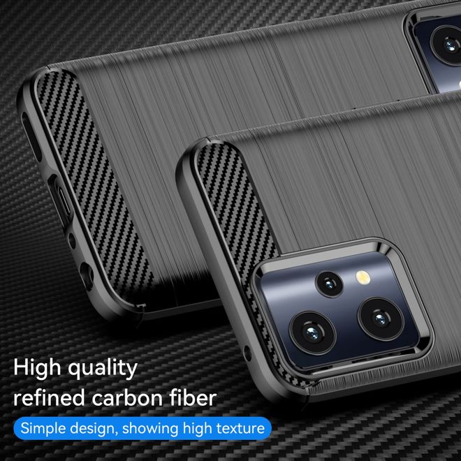 Realme 9 Pro Handyhülle - Carbon Fiber TPU Softcase Series - schwarz