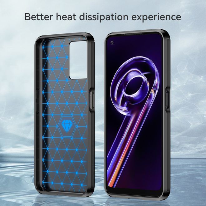 Realme 9 Pro Handyhülle - Carbon Fiber TPU Softcase Series - schwarz