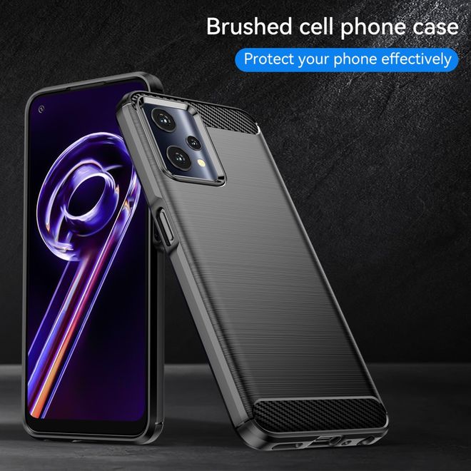Realme 9 Pro Handyhülle - Carbon Fiber TPU Softcase Series - schwarz