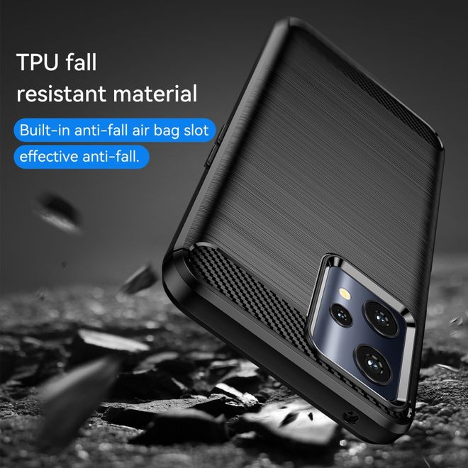 Realme 9 Pro Handyhülle - Carbon Fiber TPU Softcase Series - schwarz