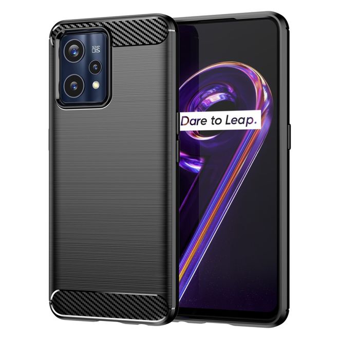 Realme 9 Pro+ Handyhülle - Carbon Fiber TPU Softcase Series - schwarz