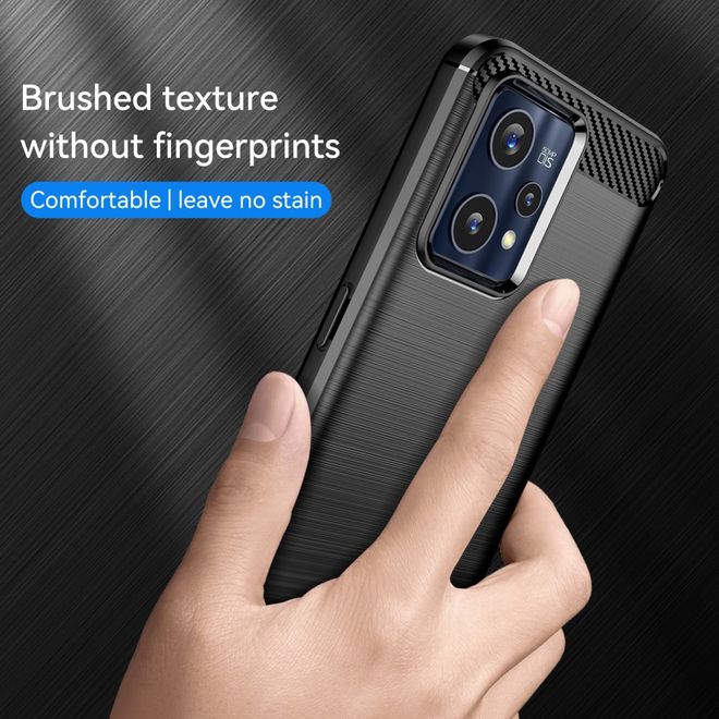 Realme 9 Pro+ Handyhülle - Carbon Fiber TPU Softcase Series - schwarz