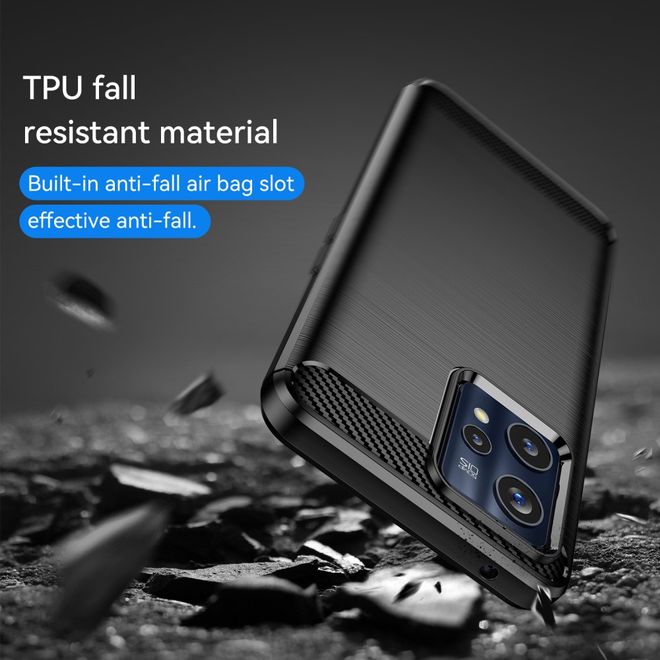Realme 9 Pro+ Handyhülle - Carbon Fiber TPU Softcase Series - schwarz