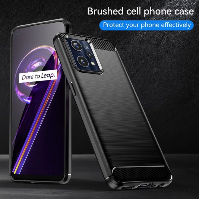 Realme 9 Pro+ Handyhülle - Carbon Fiber TPU Softcase Series - schwarz