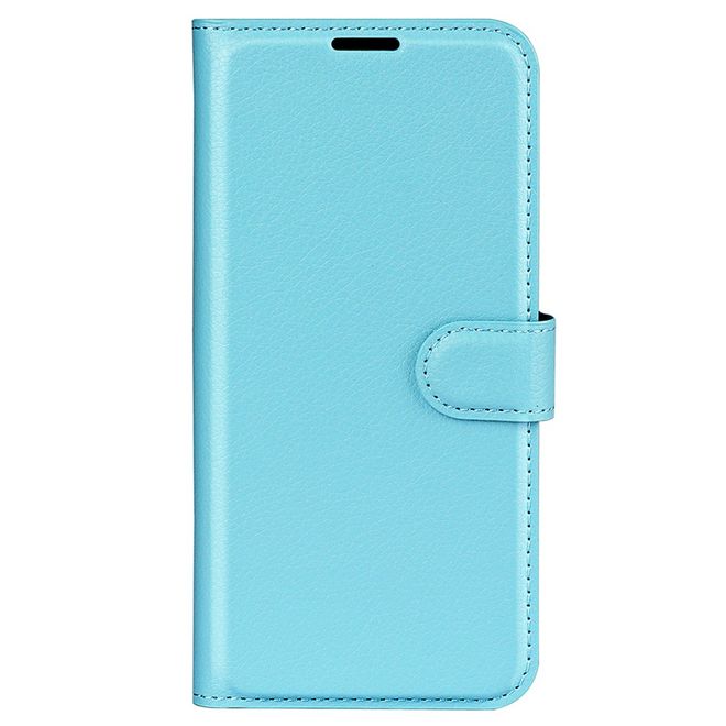 Oppo Find X5 Pro Handy Hülle - Litchi Leder Bookcover Series - blau