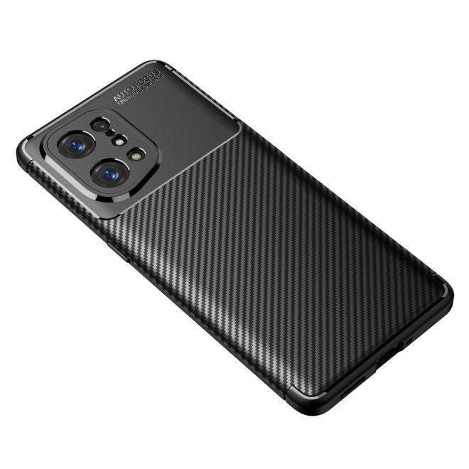 Oppo Find X5 Lite Handyhülle - Carbon Fiber TPU Softcase Series - schwarz