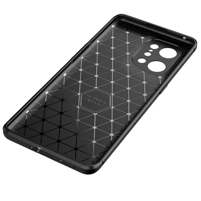 Oppo Find X5 Lite Handyhülle - Carbon Fiber TPU Softcase Series - schwarz