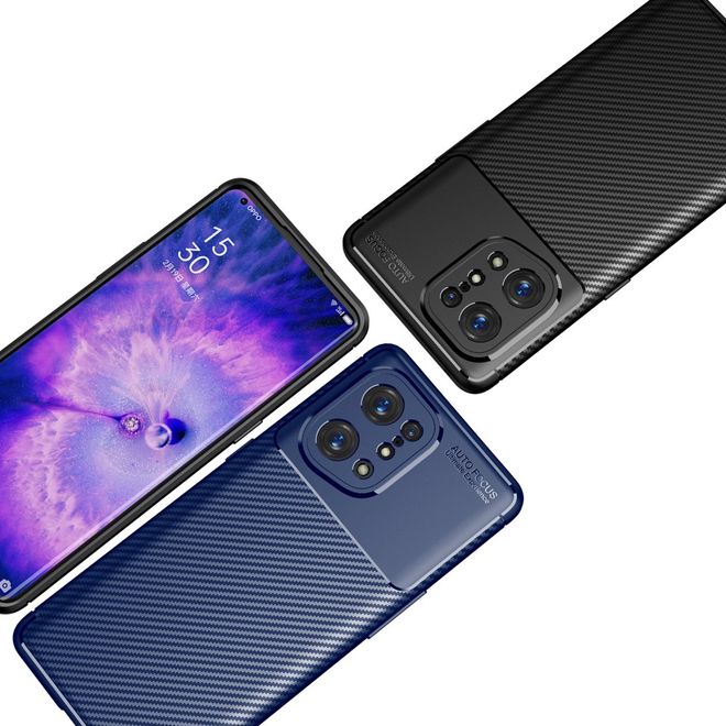 Oppo Find X5 Lite Handyhülle - Carbon Fiber TPU Softcase Series - schwarz