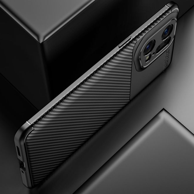 Oppo Find X5 Pro Handyhülle - Carbon Fiber TPU Softcase Series - schwarz