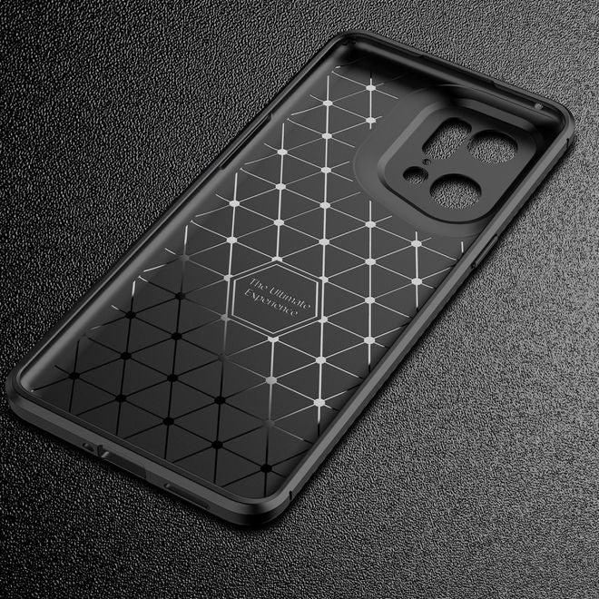 Oppo Find X5 Pro Handyhülle - Carbon Fiber TPU Softcase Series - schwarz