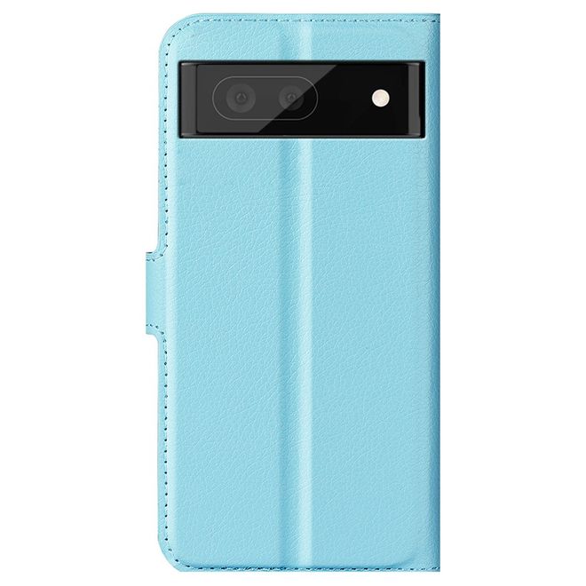 Google Pixel 7 Pro Handy Hülle - Litchi Leder Bookcover Series - blau